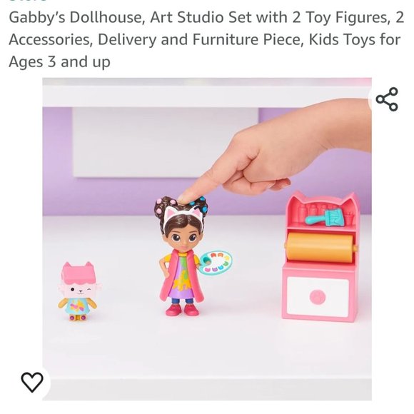 Gabby’s Dollhouse, Art Studio Set with 2 Toy Figures, 2 Accessories, Deliver - Picture 4 of 6